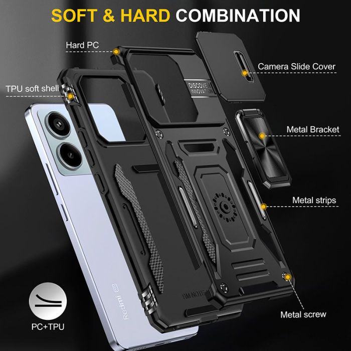 Ударостійкий чохол Camshield Army Ring для Xiaomi Redmi Note 13 4G