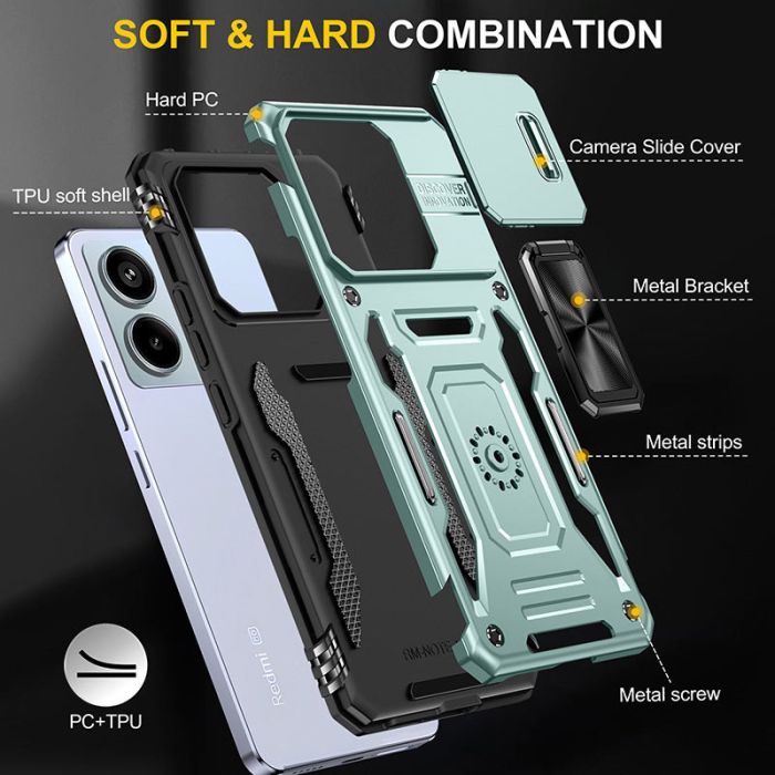 Ударостійкий чохол Camshield Army Ring для Xiaomi Poco X6 Pro