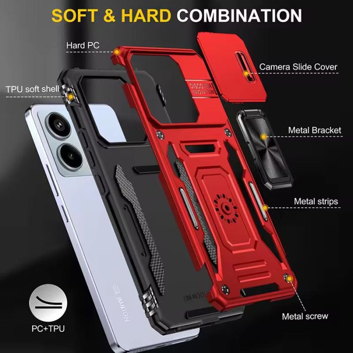 Ударостійкий чохол Camshield Army Ring для Xiaomi Poco X6 Pro
