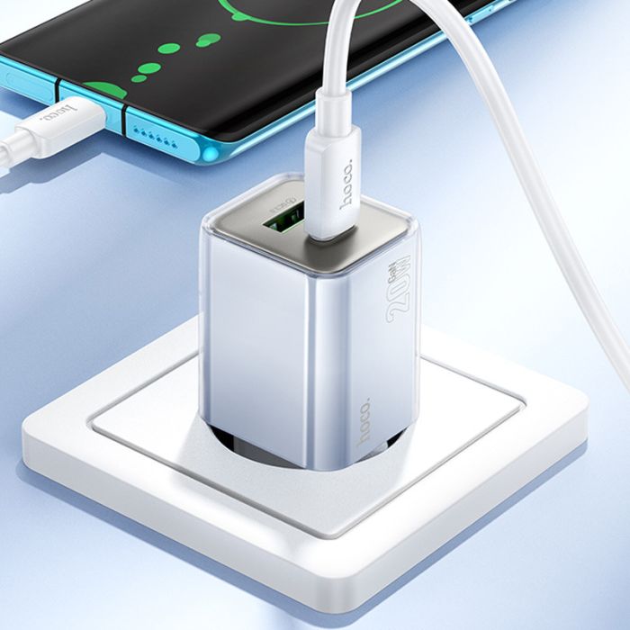 МЗП Hoco N46 Glorious PD20W+QC3.0 (1USB-A/1C) + кабель Type-C to Type-C