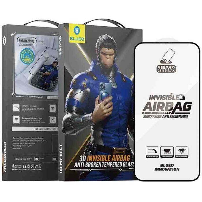 Захисне 3D скло Blueo Invisible Airbag Anti-broken для Apple iPhone 14 Pro Max / 15 Plus /16 Plus
