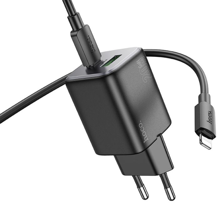 МЗП Hoco N41 Almighty PD20W+QC3.0 (1USB-A/1C) + кабель Type-C to Lightning