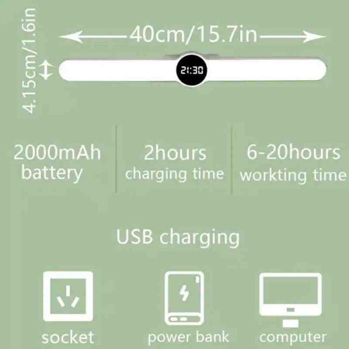 Портативна лампа B20 with clock 1800mAh