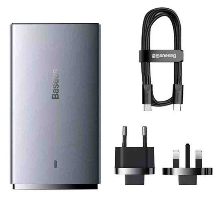 МЗП Baseus GaN5 Pro Ultra-Slim QC 3.0+PD 65W (1USB-A/1C) + кабель Type-C to Type-C (CCGP15011)