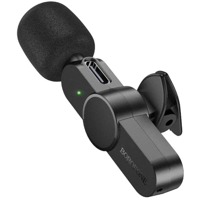 Петличний бездротовий мікрофон Borofone BFK12 Trophy lavalier Lightning/Type-C