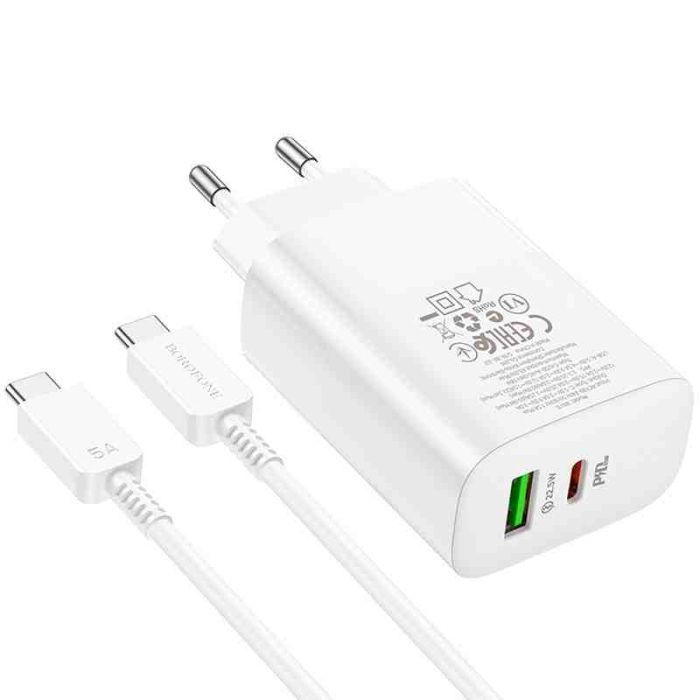 МЗП Borofone BN10 Sunlight PD65W (1USB-A/1C) + кабель Type-C to Type-C