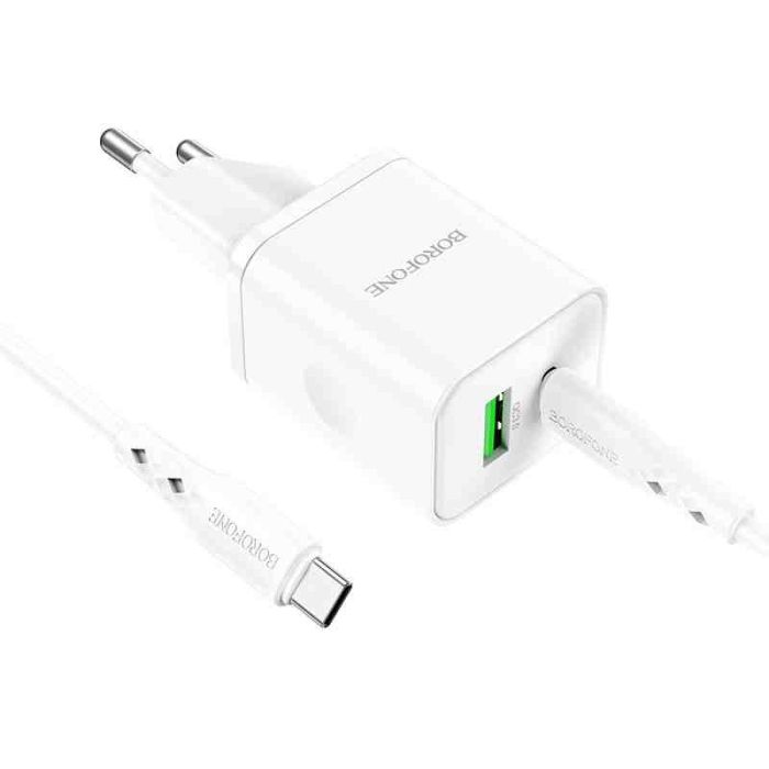МЗП Borofone BN7 PD20W+QC3.0 (1USB-A/1C) + кабель Type-C to Type-C