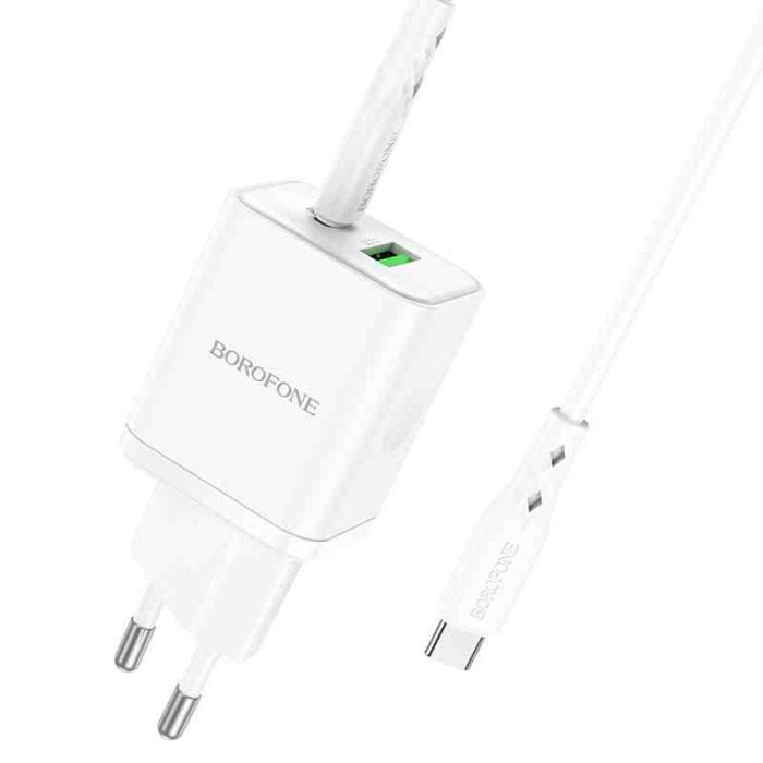 МЗП Borofone BN7 PD20W+QC3.0 (1USB-A/1C) + кабель Type-C to Type-C